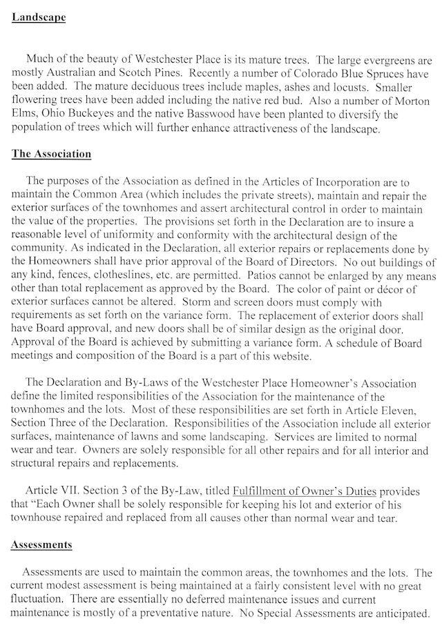 Westchester Place HOA , Westchester, Illinois